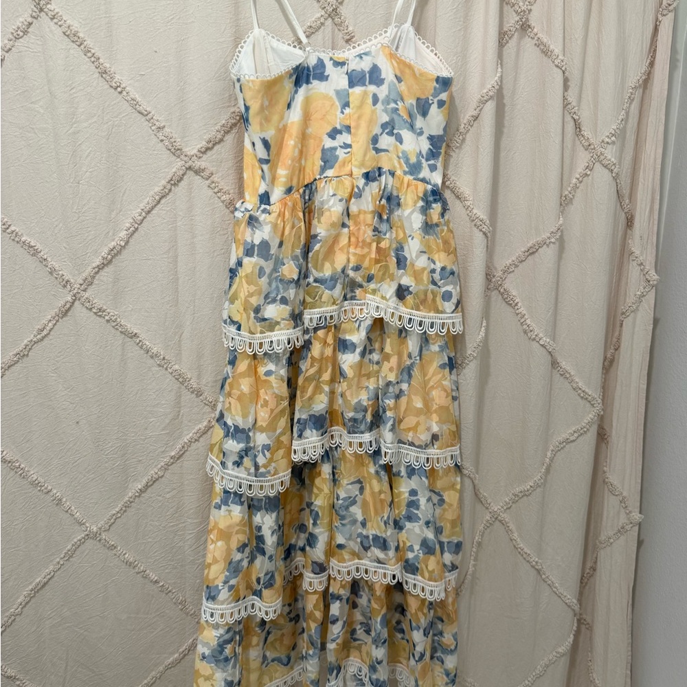 Beulah Yellow and Blue Floral Dress